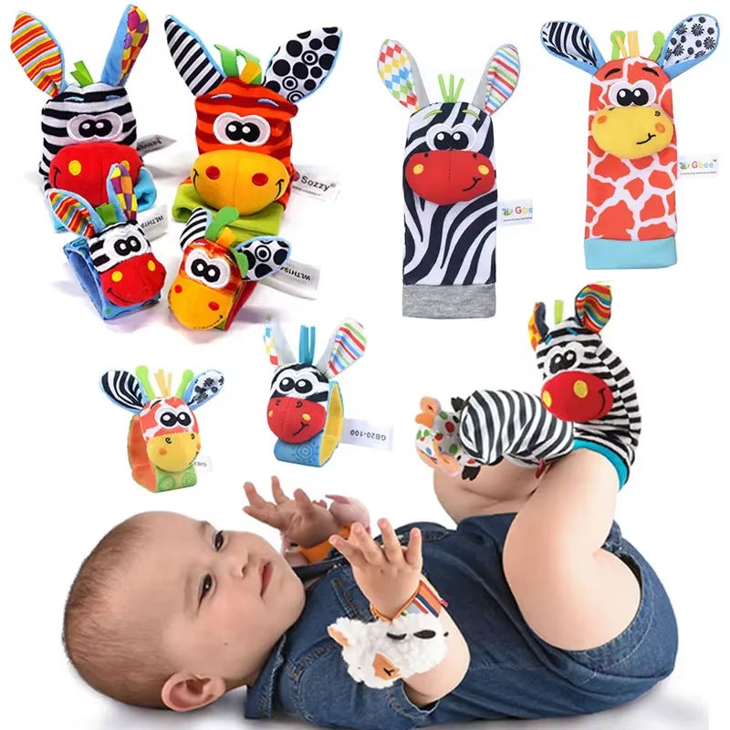 Baby Toys 0 6 12 Months Cute Stuffed Animals Baby Rattle Socks Wrist Baby Rattles Newborn Toys Make Sounds Games for Babies