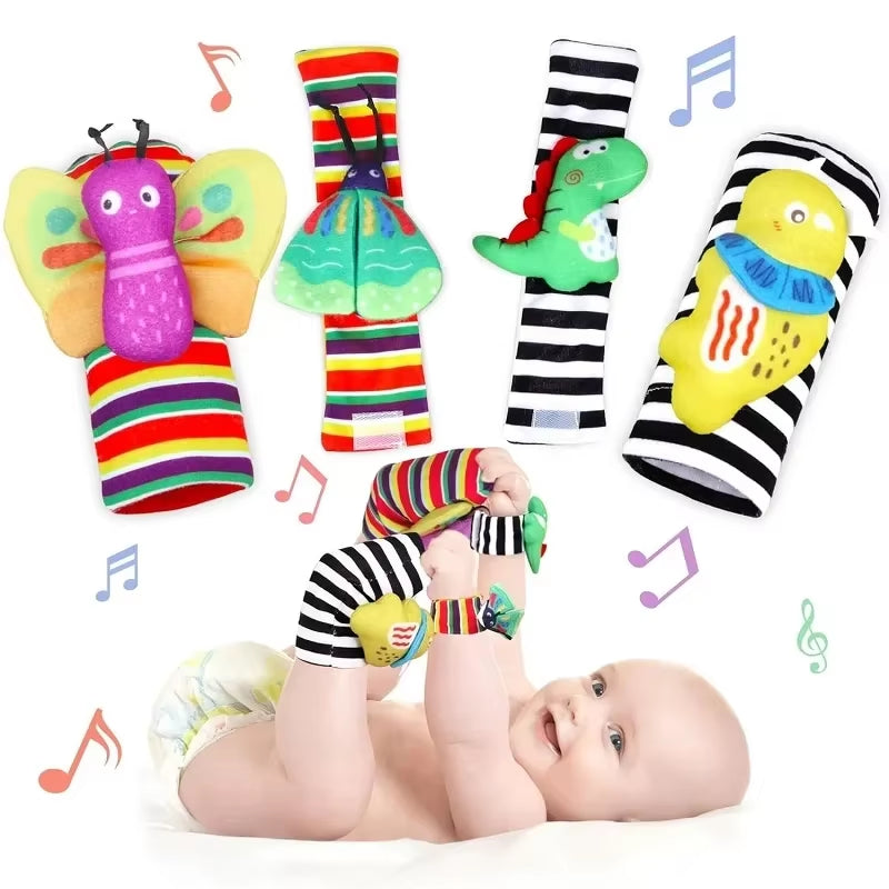 Baby Toys 0 6 12 Months Cute Stuffed Animals Baby Rattle Socks Wrist Baby Rattles Newborn Toys Make Sounds Games for Babies